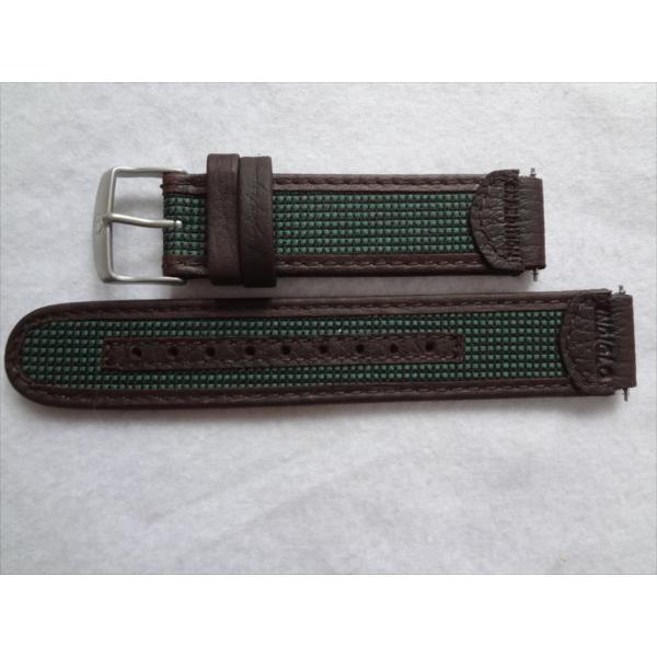 TIMEXタイメックス純正Expedition腕時計レザーベルト18mmバンド緑/茶