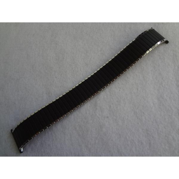 ROWI Fixoflex 22mm 伸縮ステンレス 腕時計ベルト 黒 黒色 ブラック /シルバー色...
