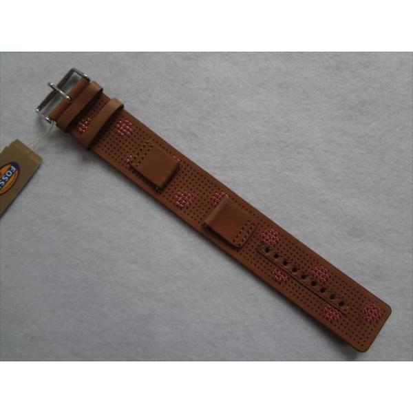 Fossilフォッシル純正ベルト台座タイプ 腕時計レザーバンド18mm茶