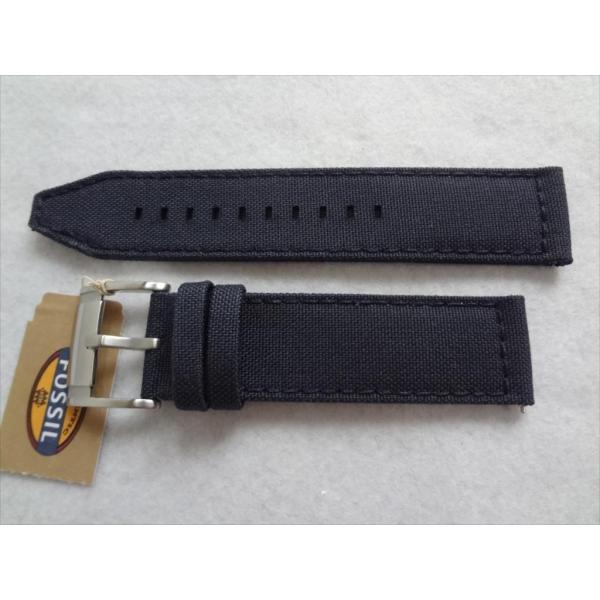 Fossil フォッシル 純正 ナイロンバンド 22mm 腕時計ベルト 青 青色 ブルー