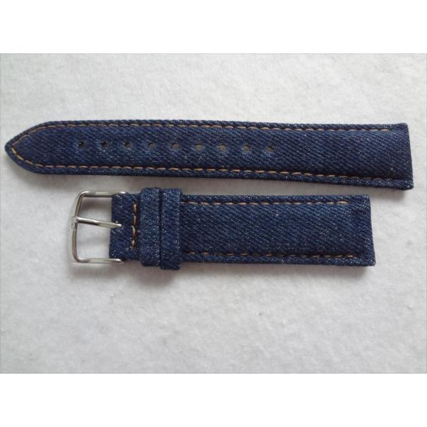 TIMEX純正T2N955バンド20mm腕時計ベルト青デニム素材