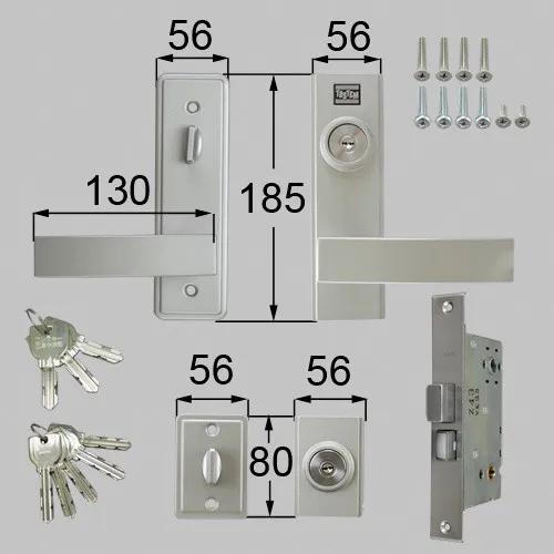 リクシル(トステム)  ZDA124E ドア（レバーハンドル）把手セット 勝手口ドア部品