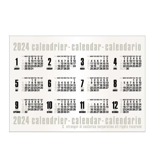 カレンダー ポスター B2 2024年 1月始まり コンパクタ 大判 シンプル 公式通販サイト
