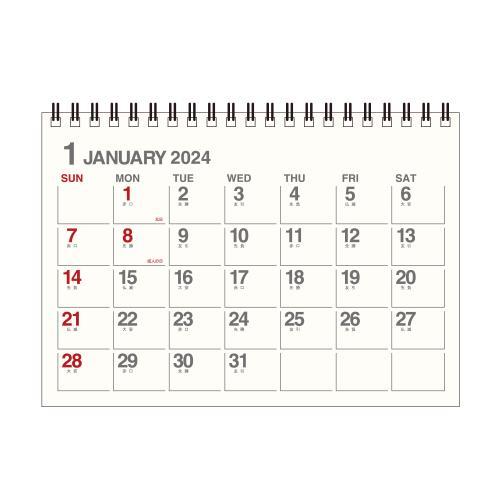 [メール便可] カレンダー 卓上 B6 2024年 1月始まり アイボリー 書き込み シンプル 公式...