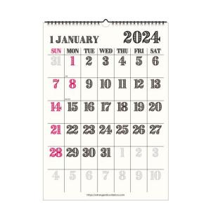 カレンダー 壁掛け B3 2024年 1月始まり...の商品画像