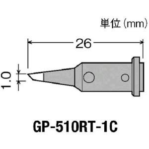 あすつく対応 「直送」 太洋電機産業 goot GP-510RT-1C ガス式はんだこてＧＰ５１０用替こて先１Ｃ型 GP510RT1C 438-0908｜edenki