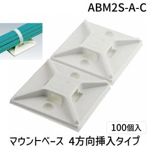 パンドウイット ABM2S-A-C 100個入 4方向挿入タイプ粘着テ−プ付き固定具 ゴム系 マウントベース