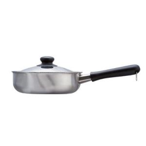 柳宗理 ステンレスアルミ3層鋼 片手鍋 18cm つや消し IH対応 フタ付き