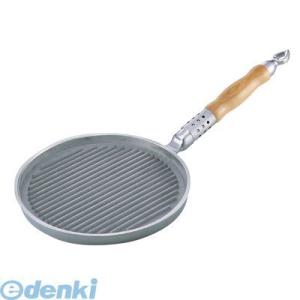 6380600 アルミイモノ 丸型 木柄 ステーキパン ２４cm