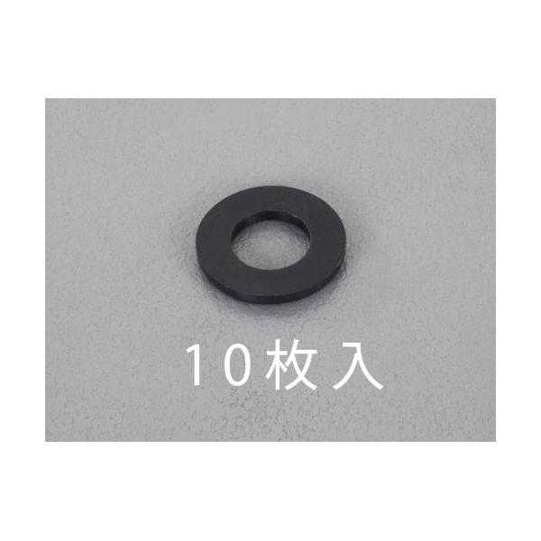 エスコ EA949ZB-43 Ｍ４／４．３ｘ１２ｘ１．０ｍｍ　平ワッシャー（ＴＰＲ製／黒／１０枚） ...