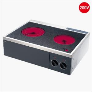 三化工業 プレートヒーター ビルトイン3口（グリル付） 200V SPH-223GS