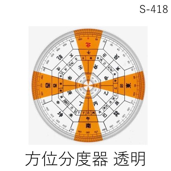 在庫 井上製作所 S-418 方位分度器 透明 １８ｃｍ全円分度器に東西南北、干支 による 方位 を...