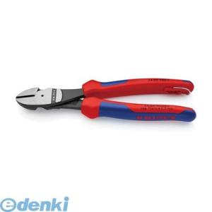 あすつく対応 「直送」 クニペックス KNIPEX 7402-200TBK 強力型ニッパー 落下防止 ２００ｍｍ 7402200TBK｜edenki