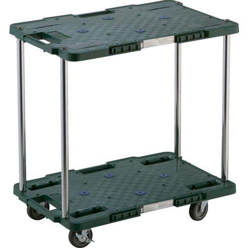 トラスコ TRUSCO MPB-602JS-GN 樹脂製台車 ルートバン ２段式 ４００Ｘ６００ ４...