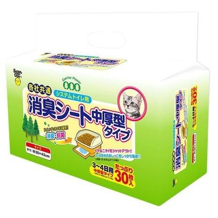 スーパーキャット  4973640001897 システムトイレ用消臭シート 中厚型タイプ 30枚