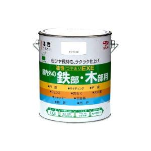 ニッペホームプロダクツ 4976124430121 油性つやありEXE ホワイト 1．6L 色つや長持ち パンコンテナ 電設工具
