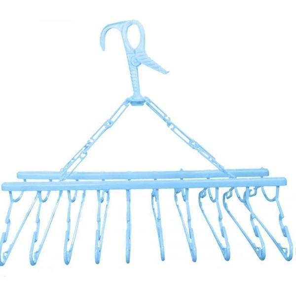 4995989501562 【12個入】 キッズ・ベビー用10連ハンガー ブルー【キャンセル不可】
