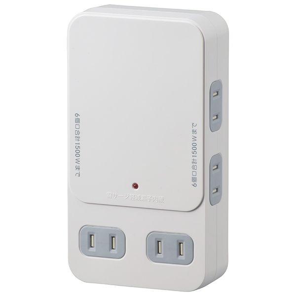 オーム電機 HS-AK6B-W 雷ガード付 ６個口拡張コンセント（ホワイト） HSAK6BW 増設用...
