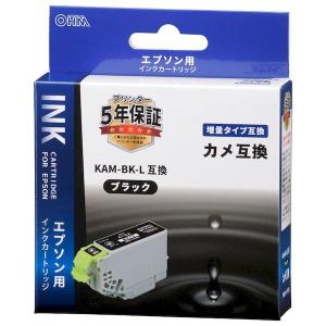 オーム電機 01-3876 エプソン 増量タイプ カメ KAM−BK−L互換インク（ブラック×1） INK−EKAMXL−BK 013876｜edenki