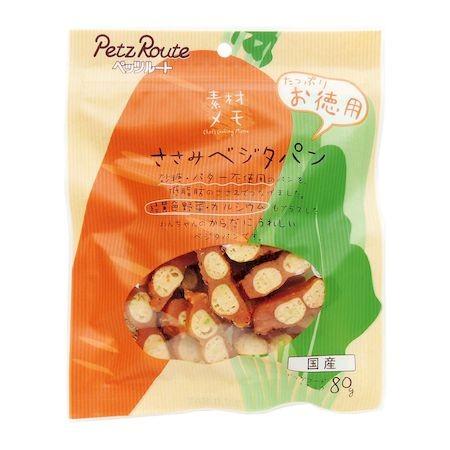 ペッツルート 4984937682231 素材メモ ささみベジタパン お徳用 80g