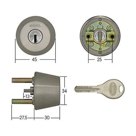 GOAL ゴール V-TX 28-25 11 扉厚28-31MM 取替用シリンダー VTX28251...