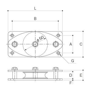 アイオウル K50-10 固定ブロック ヨコ型...の詳細画像1
