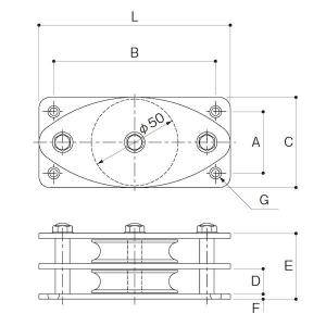 アイオウル K50-12 固定ブロック ヨコ型...の詳細画像1