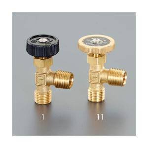 エスコ EA426CG-11 R 1／4”x 8mm ニードルバルブ 黄銅ハンドル EA426CG11