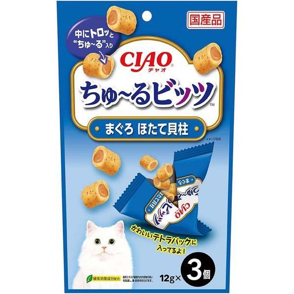 いなばペットフード CS-172 CIAO ちゅ〜るビッツ まぐろ ほたて貝柱入り 12g×3袋 C...