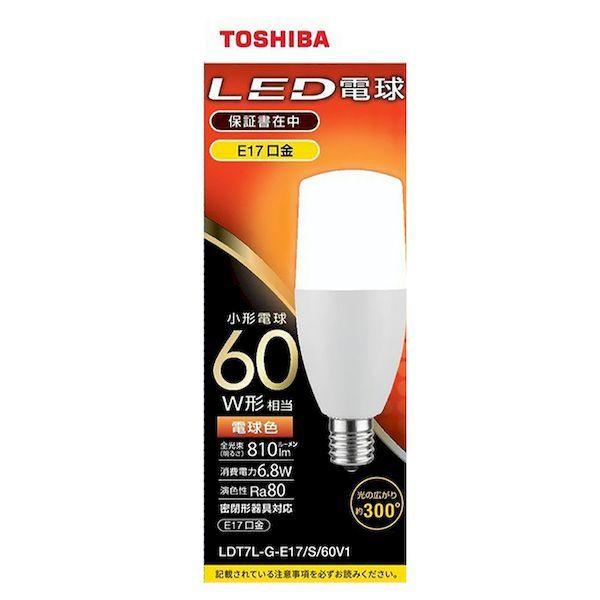 オーム電機 16-0696 東芝 ＬＥＤ小形電球 60W形相当/810lm/6.8W/電球色/E17...