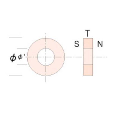 TFP2464 下西製作所 等方性フェライト磁石φ24xφ6x4