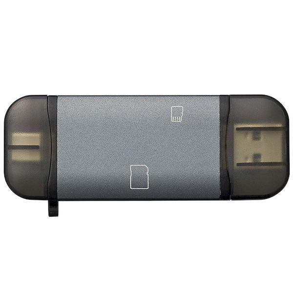 ナカバヤシ CRW-DC3SD76GY USB3G1 Type−C＆Aアルミカードリーダー／グレー ...