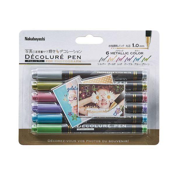 ナカバヤシ DCPN-101-6S デコルーレペン メタリック 6色セット DCPN1016S