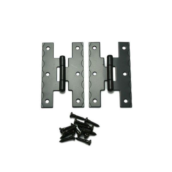 ハイロジック 4960983174876 WH-62 ウエスタン蝶番 波柄角型 黒色 1セット 2個...