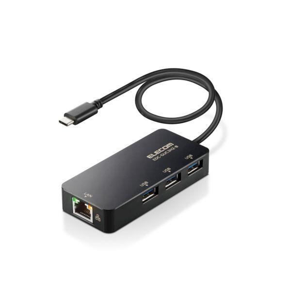 エレコム ELECOM EDC-GUC3H2-B LANアダプター 有線 タイプC Giga USB...