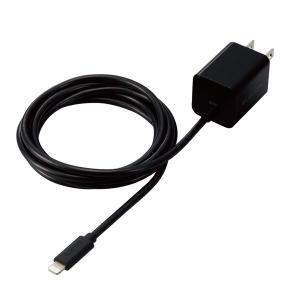 ELECOM エレコム MPA-ACLP05BK USB Type−C 充電器 PD対応 20W ライトニングケーブル一体型 1．5m スイングプラグ 小型 軽量 ブラック MPAACLP05BK
