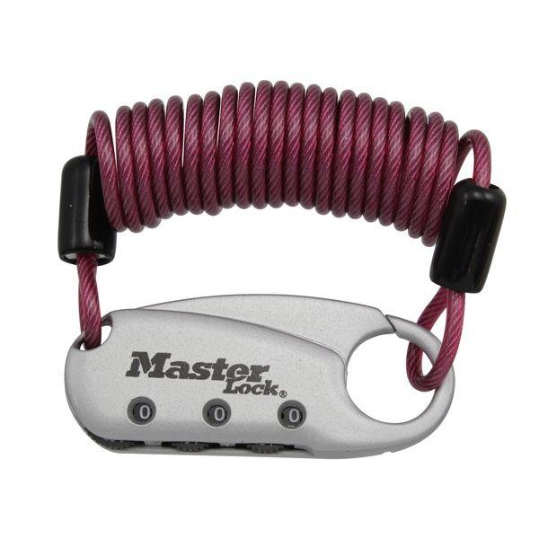 MASTER LOCK 0071649291357 1559JADRED ダイヤル式コイルケーブルロ...