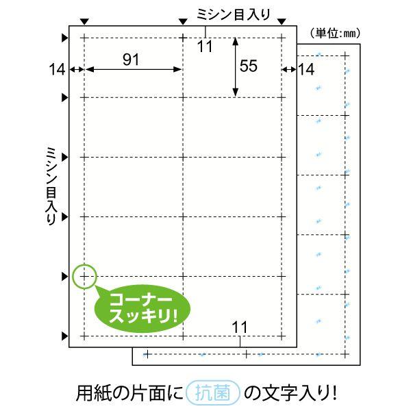 ヒサゴ BXK01S 抗菌紙名刺10面 標準サイズ 10入