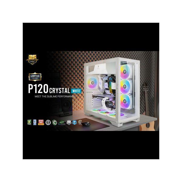 【個数：1個】P120 CRYSTAL WHITE 直送 代引不可 ATX対応ミドルタワーPCケース...