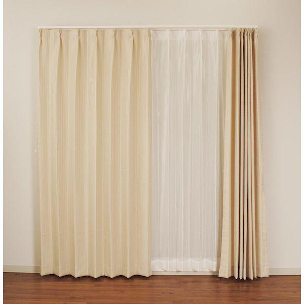 ユニベール 4Pラスター IV 100X220 4P 直送 代引不可 非遮光ドレープ×レースのセット...