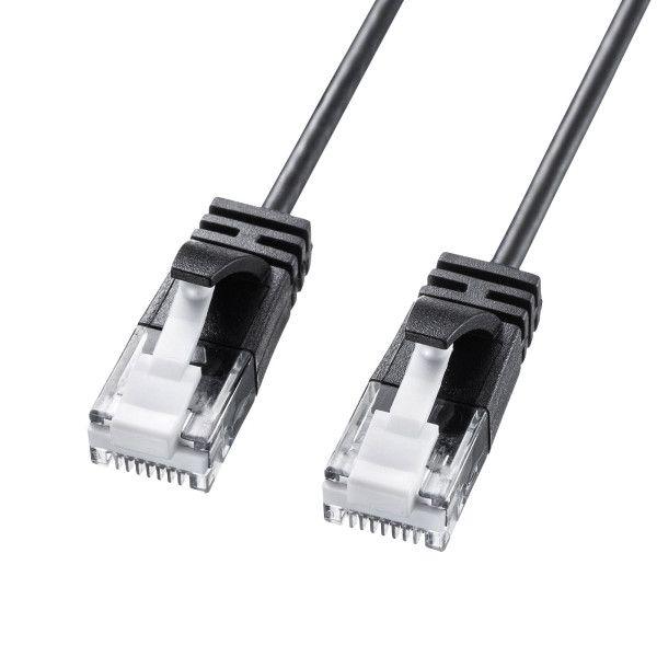 サンワサプライ KB-SL6A-02BK カテゴリ6A極細LANケーブル KBSL6A02BK