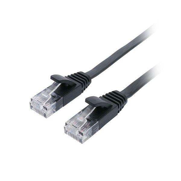 【個数：1個】C6A-F01BK 直送 代引不可 ミヨシ CAT．6A LANケーブル フラット ブ...