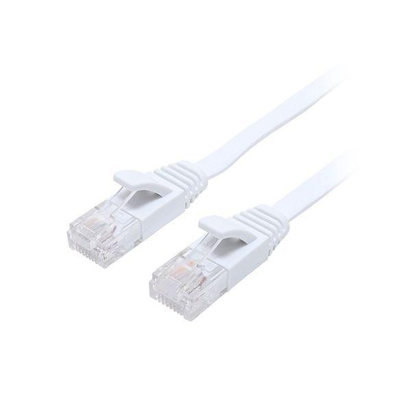 【個数：1個】C6A-F02WH 直送 代引不可 ミヨシ CAT．6A LANケーブル フラット ホ...