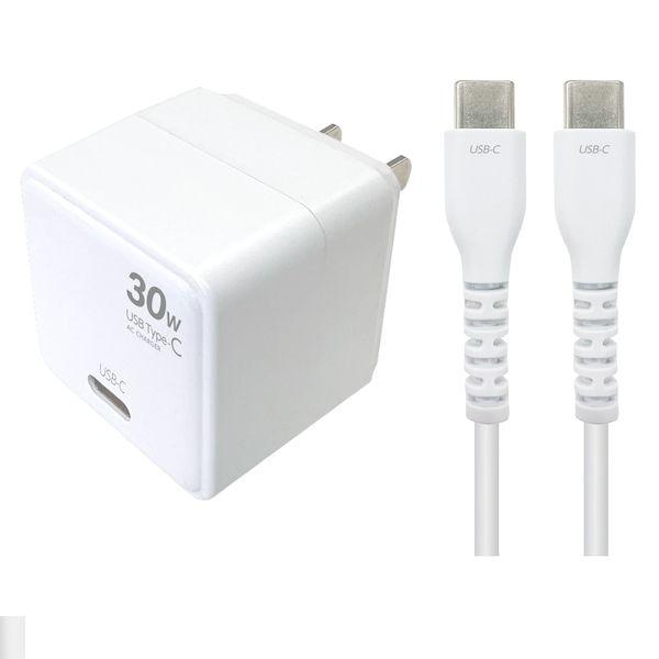 エアージェイ AKJ-PD30DX WH PD30W対応AC充電器＋USB Type−Cケーブル1m...