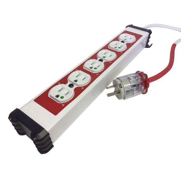 光城精工 医療施設用配線器具／電源タップ6個口 MKI-6RH アカ 直送 代引不可 個数：1個 4...