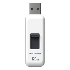 AS-128GU2-PSW アーキサイト ＜ARCHISS＞USB2.0 フラッシュメモリ 128GB スライド式 ホワイト 【1入】｜edenki