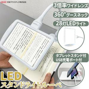 ZenCT 拡大鏡 スタンド ライト付きルーペ 26.5X14.7cm 四角形 クリップ