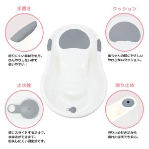 永和 ベビーバスストッパー付きグレー 4560...の詳細画像2