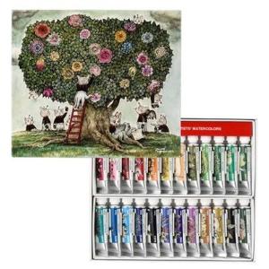 ホルベイン　透明水彩絵具　A、Bセット　ヒグチユウコ ホルベイン ヒグチユウコ 透明水彩絵具 5ml XW441 24色セット W177