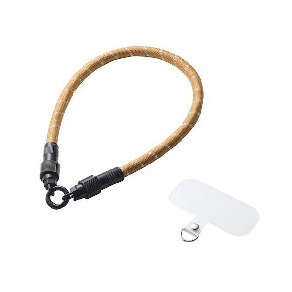 ELECOM エレコム P-STHH1CC08YL スマホストラップ ケーブル 2in1 ハンドスト...